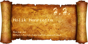 Holik Henrietta névjegykártya